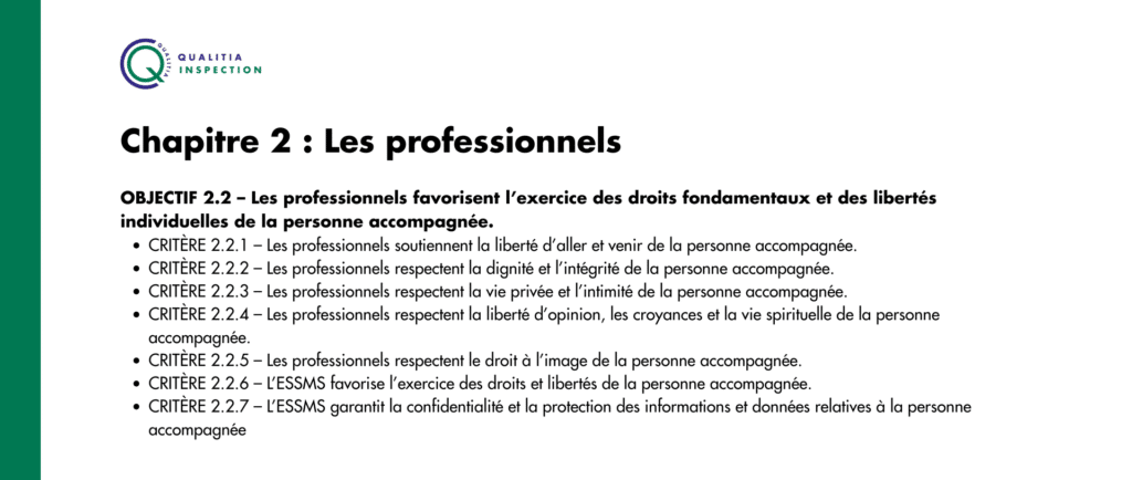 Critères impératifs chapitre 2 : les professionnels - Qualitia Inspection